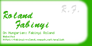 roland fabinyi business card